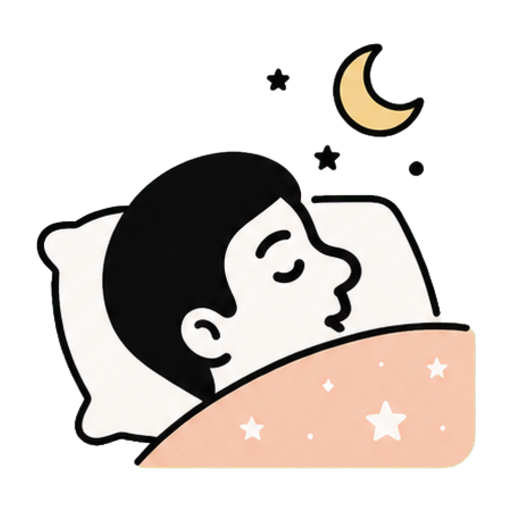 Snorz mascot sleeping under a peach blanket